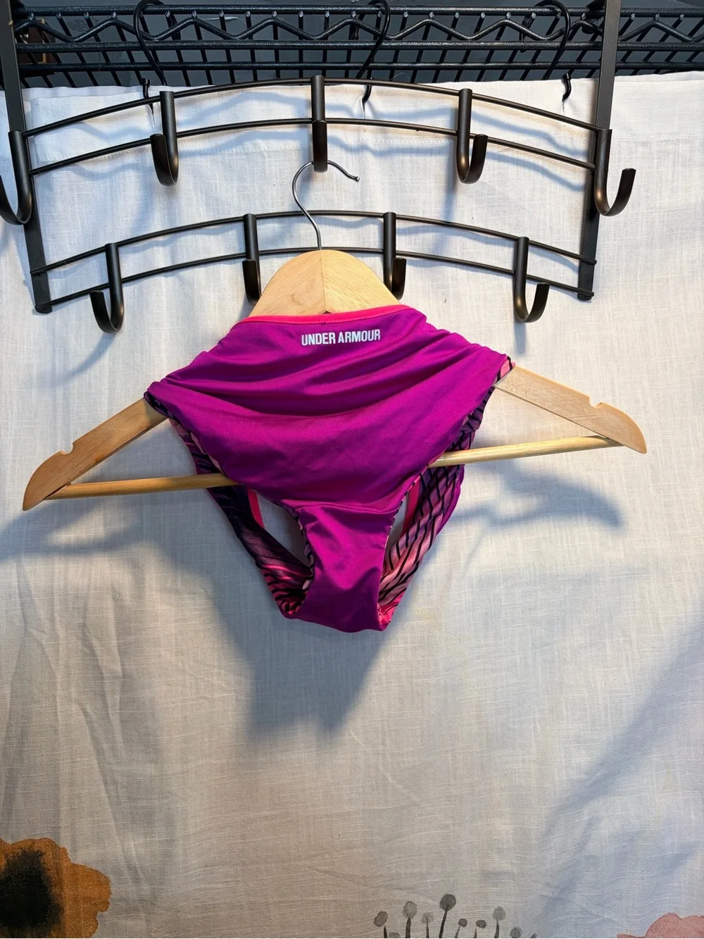 Under Armour Pink & Purple Girls' Striped Reversible Two Piece Tankini 👙